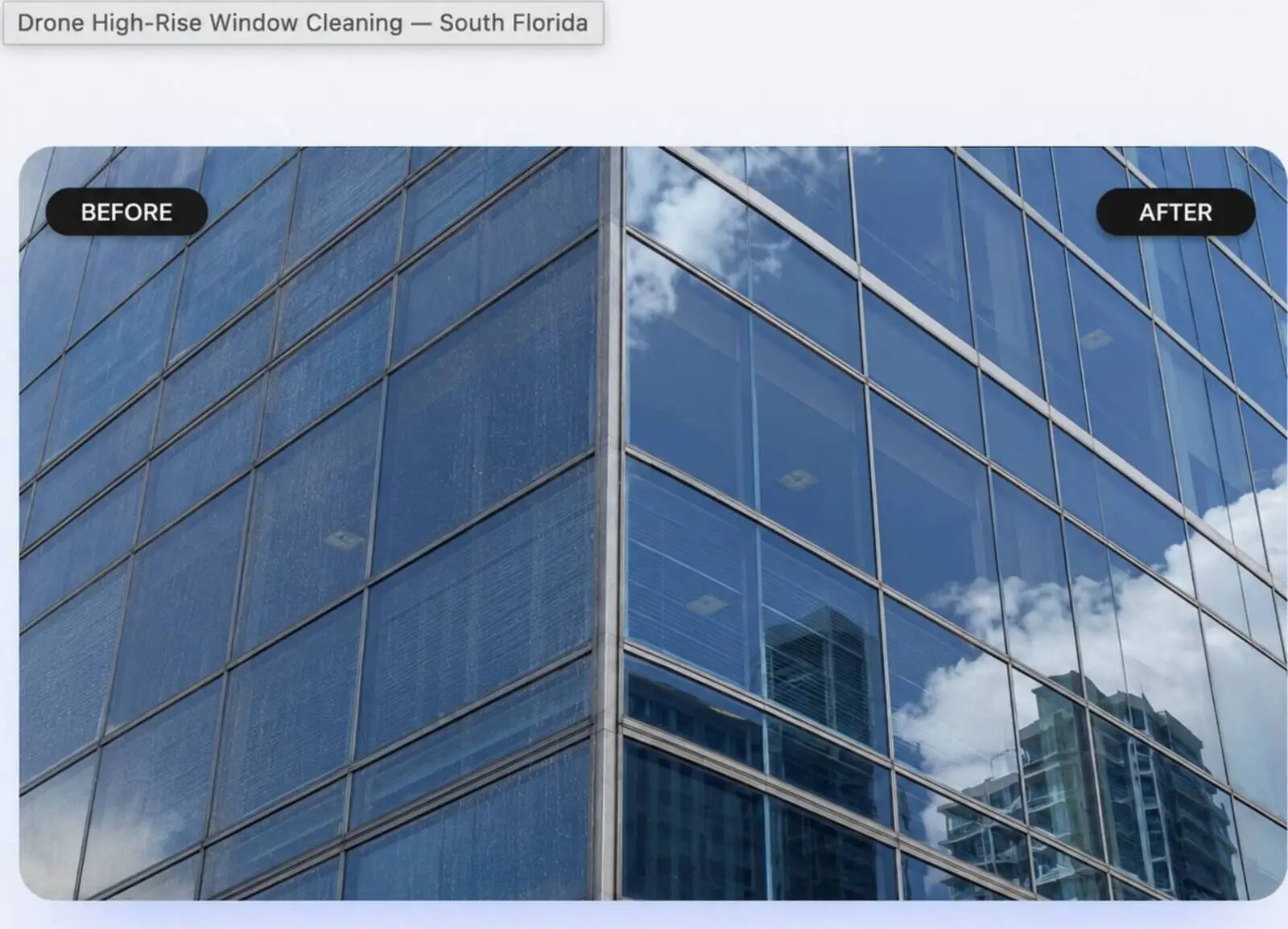 Drone High-Rise Window Cleaning — South Florida Drone washing high-rise windows in South Florida